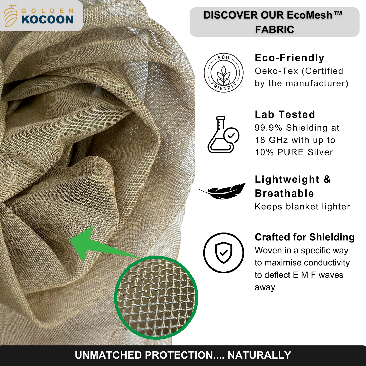 EMF Protection Blanket. Organic crepe muslin, with Faraday Fabric in the middle. 3 layers. Great for travel
