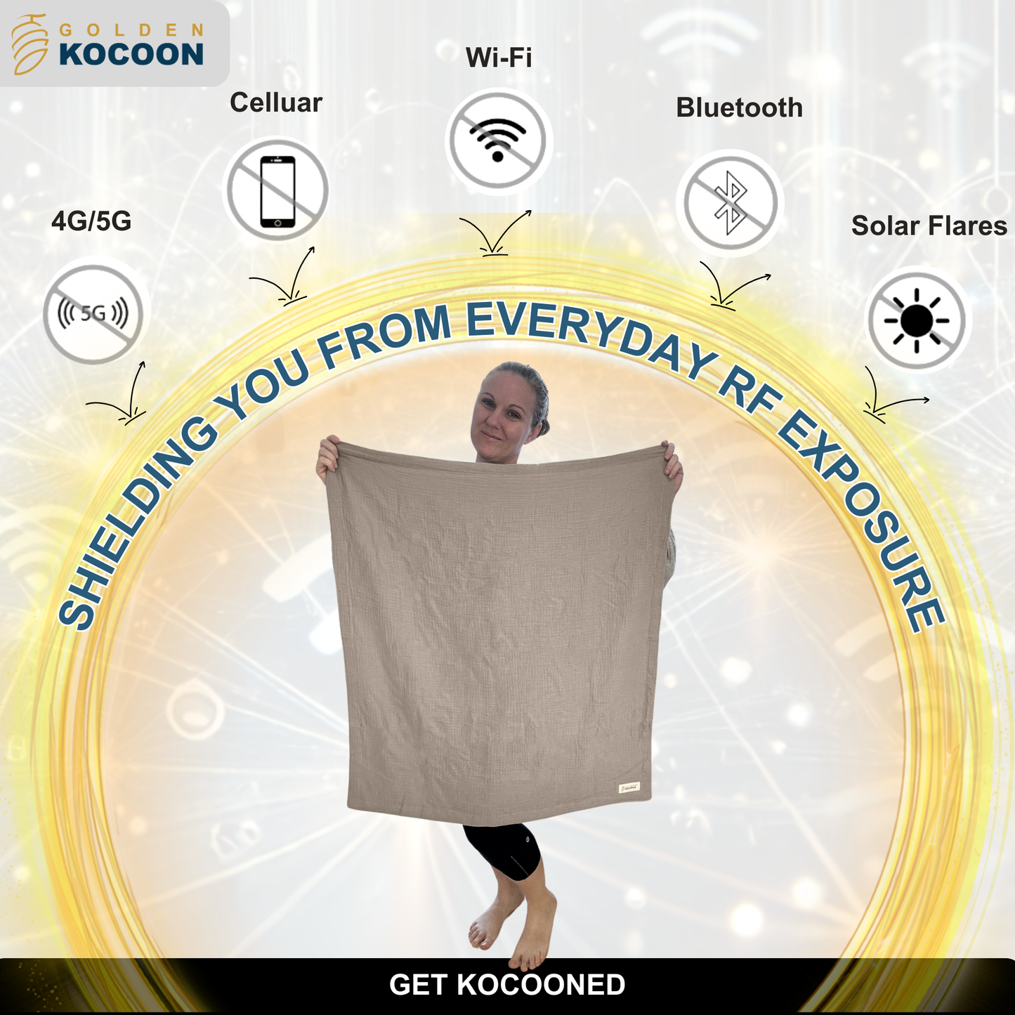 EMF Protection Blanket. Organic crepe muslin, with Faraday Fabric in the middle. 3 layers. Great for travel