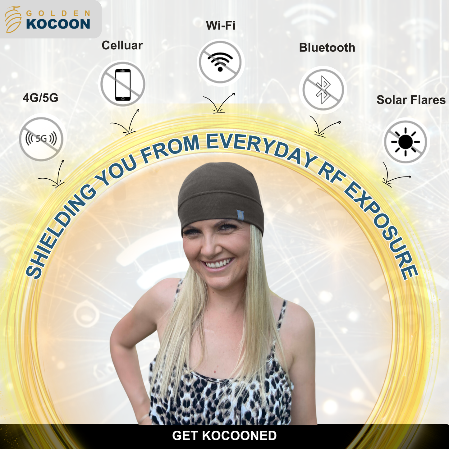 EMF Protection Skull Cap, using a EMF Bamboo Fabric. Use for 5g Protection, Anti Radiation