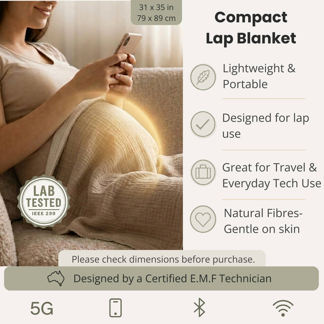 EMF Protection Crepe Blanket - 99.6% Shielding for 5G, Wi-Fi & Bluetooth