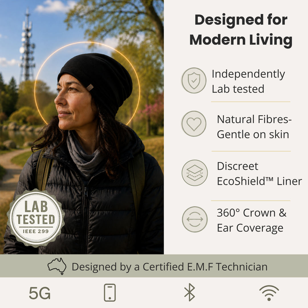 EMF Protection Slouch Beanie - 99.8% Shielding for 5G, Wi-Fi & Bluetooth