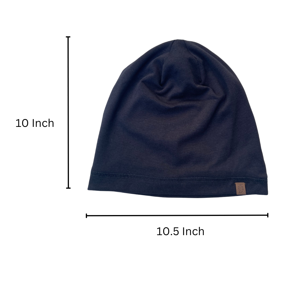 EMF Protection Slouch Beanie, made from Organic Cotton & Bamboo, in Black. Use for 5g Protection, Anti Radiation