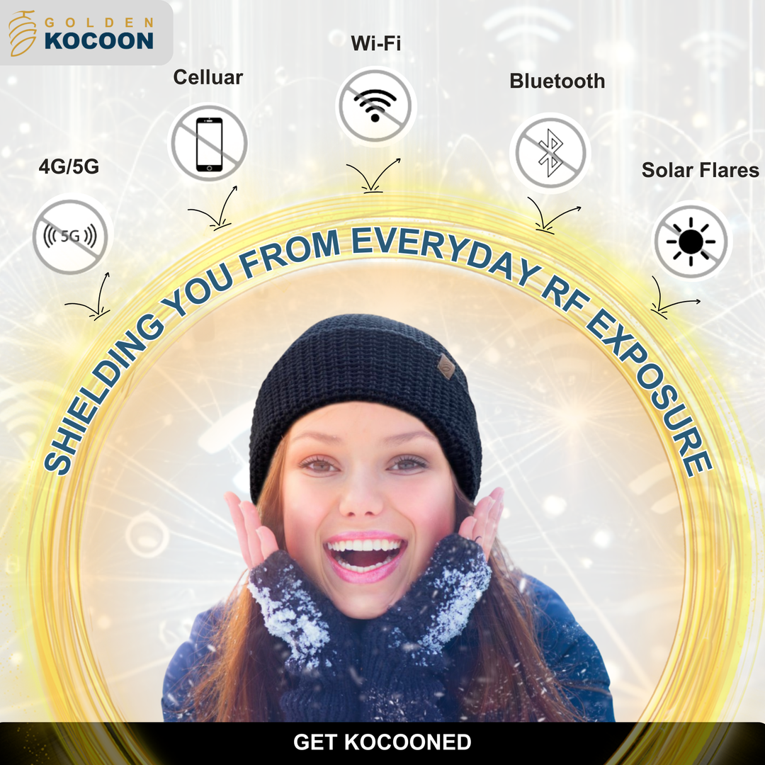 EMF Protection Organic Cotton Beanie - 99.8% Shielding for 5G, Wi-Fi & Bluetooth