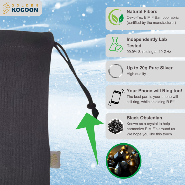 EMF Protection Phone Pouch - 99.8% Shielding for 5G, Wi-Fi & Bluetooth
