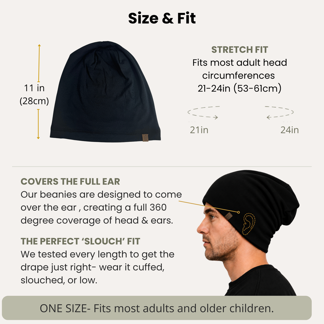 EMF Protection Slouch Beanie - 99.8% Shielding for 5G, Wi-Fi & Bluetooth