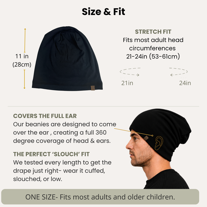 EMF Protection Slouch Beanie - 99.8% Shielding for 5G, Wi-Fi & Bluetooth