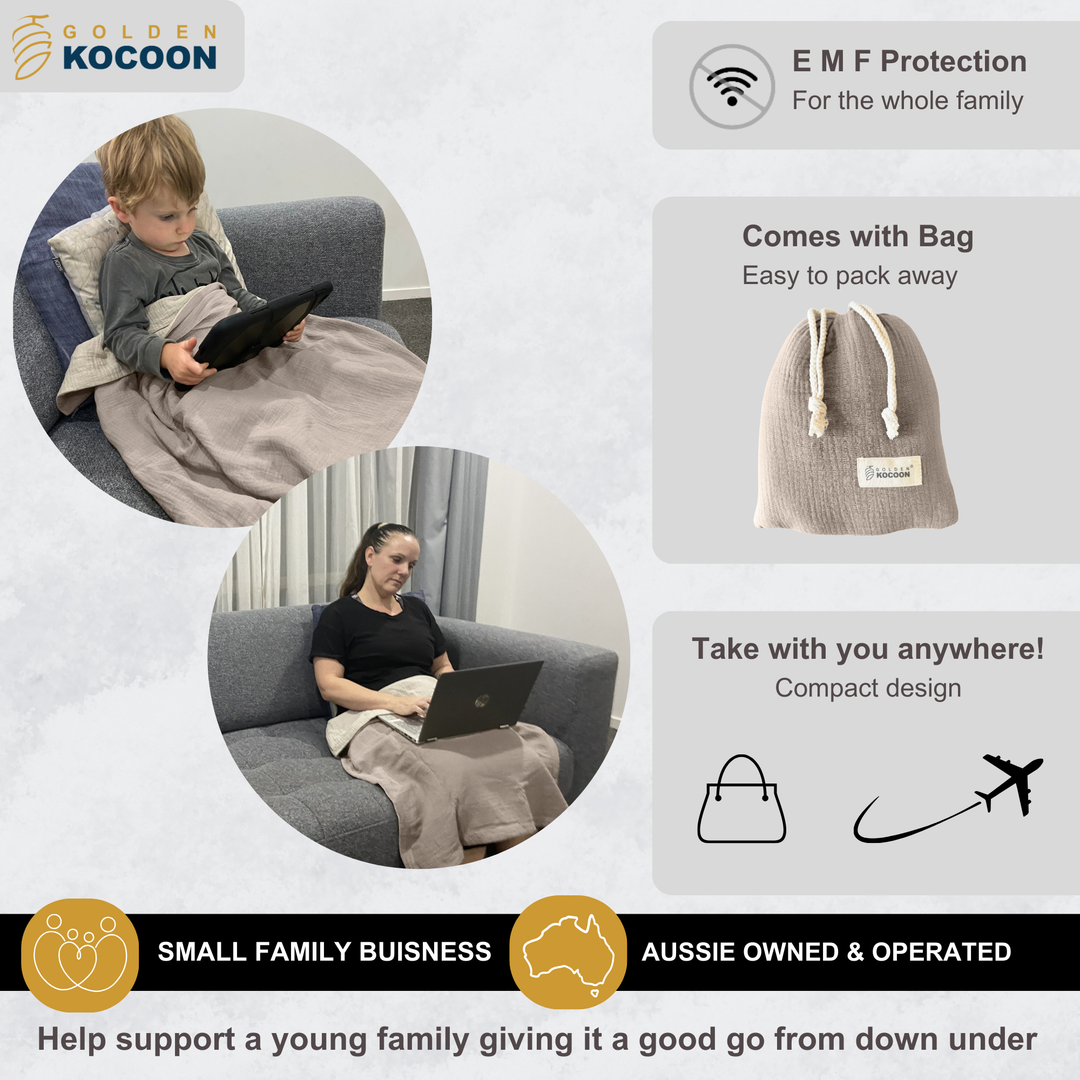 EMF Protection Crepe Blanket - 99.6% Shielding for 5G, Wi-Fi & Bluetooth