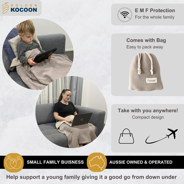 EMF Protection Crepe Blanket - 99.6% Shielding for 5G, Wi-Fi & Bluetooth