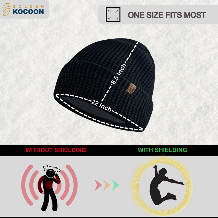 EMF Protection Organic Cotton Beanie - 99.8% Shielding for 5G, Wi-Fi & Bluetooth