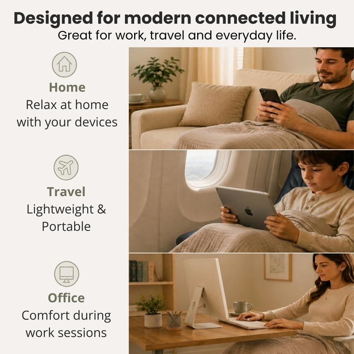 EMF Protection Crepe Blanket - 99.6% Shielding for 5G, Wi-Fi & Bluetooth