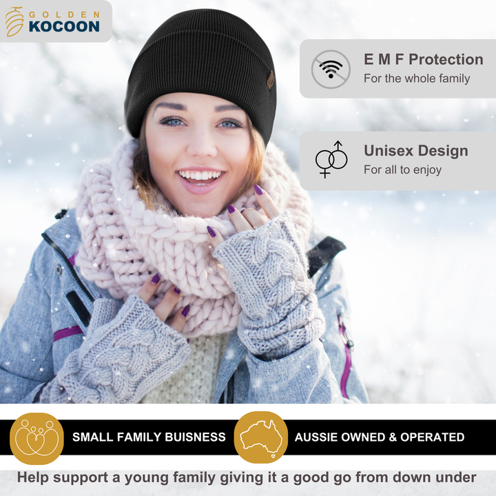 EMF Protection Bamboo Beanie - 99.8% Shielding for 5G, Wi-Fi & Bluetooth