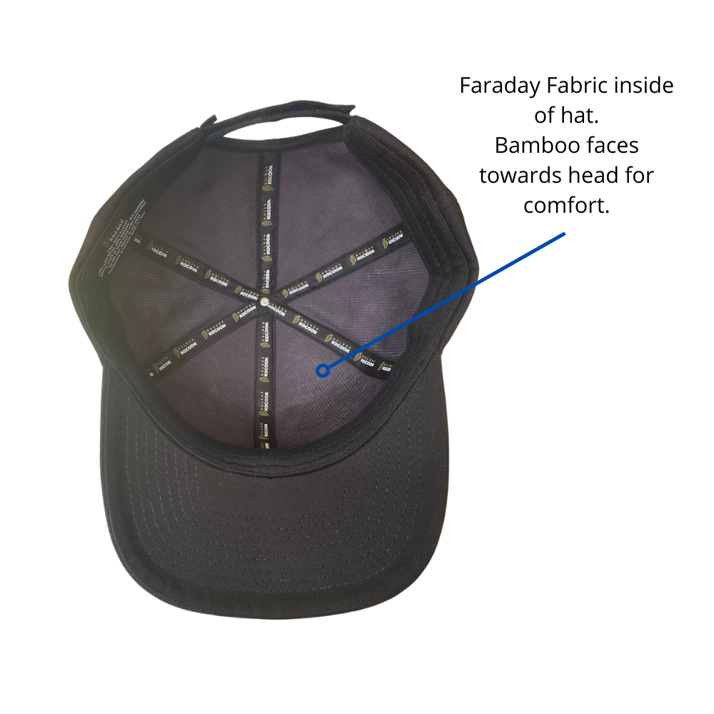 EMF Protection Cap in Grey, using a EMF Bamboo Fabric. Use for 5g Protection, Anti Radiation