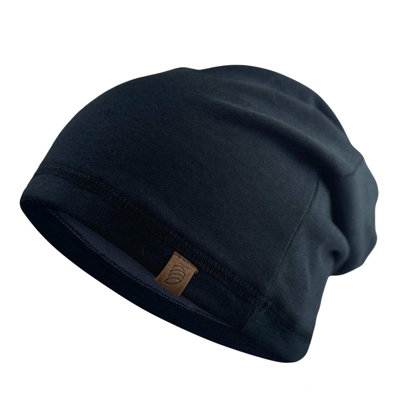 EMF Protection Slouch Beanie, made from Organic Cotton & Bamboo, in Black. Use for 5g Protection, Anti Radiation